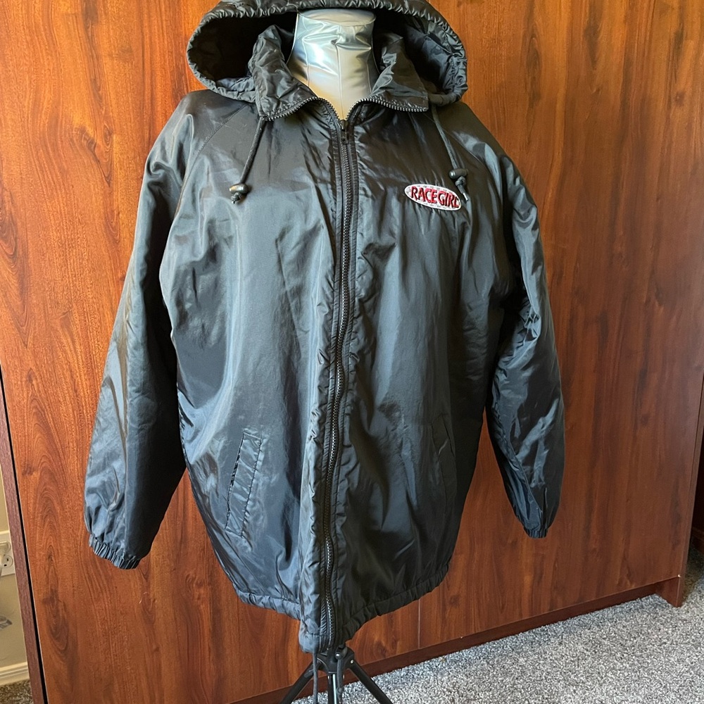 Racegirl Black Waterproof Zip Off Hood Raincoat